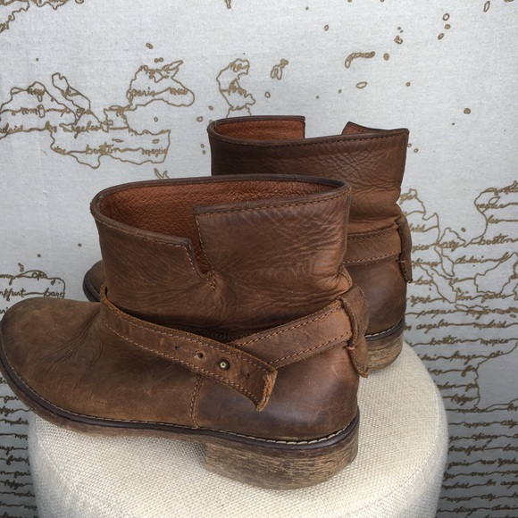 Madewell Women's Approx. Size 7.5 The Biker Boot Distresses Apple Butter Brown - Picture 10 of 16